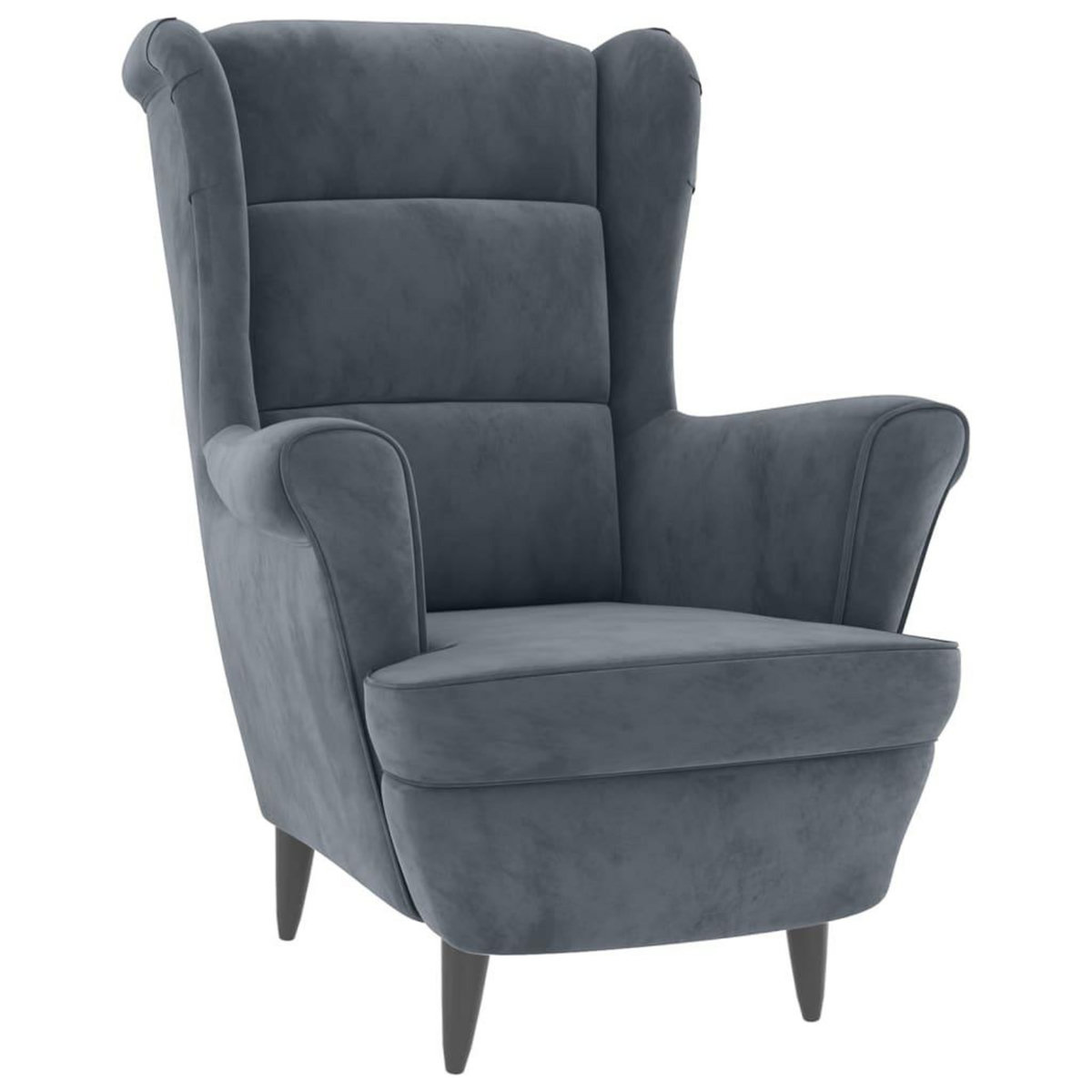 VIDAXL Fauteuil gris fonce velours