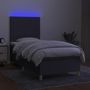 Voir la diapositive 4 : VIDAXL Sommier a lattes de lit avec matelas et LED Gris fonce 80x200cm