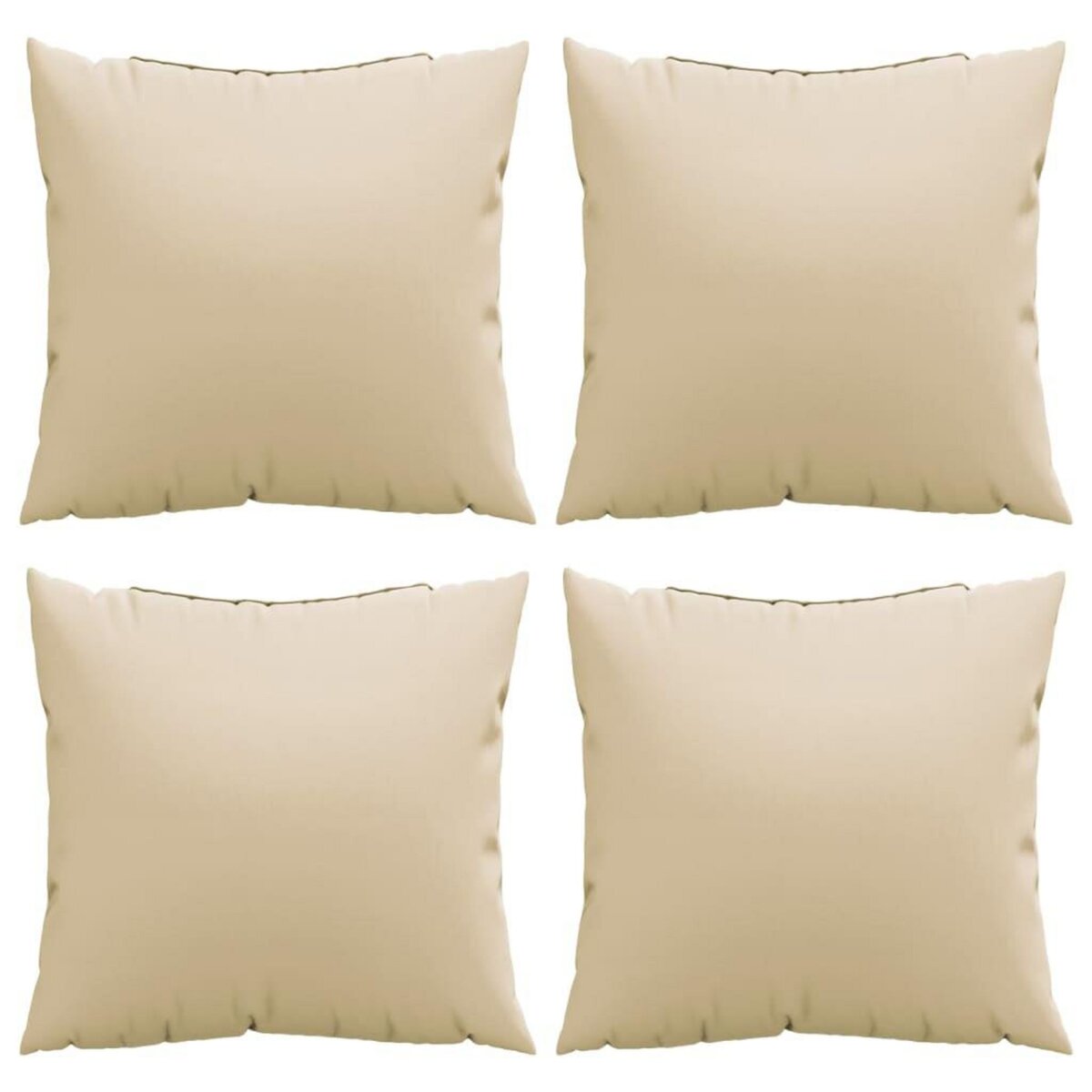 VIDAXL Coussins de canape lot de 4 beige 40x40 cm tissu