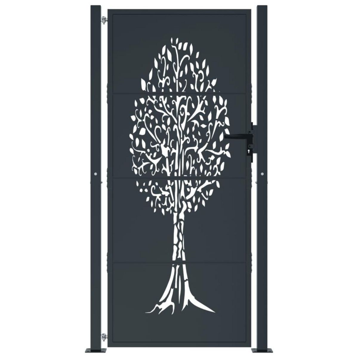 VIDAXL Portail de jardin anthracite 105x180cm acier conception d'arbre