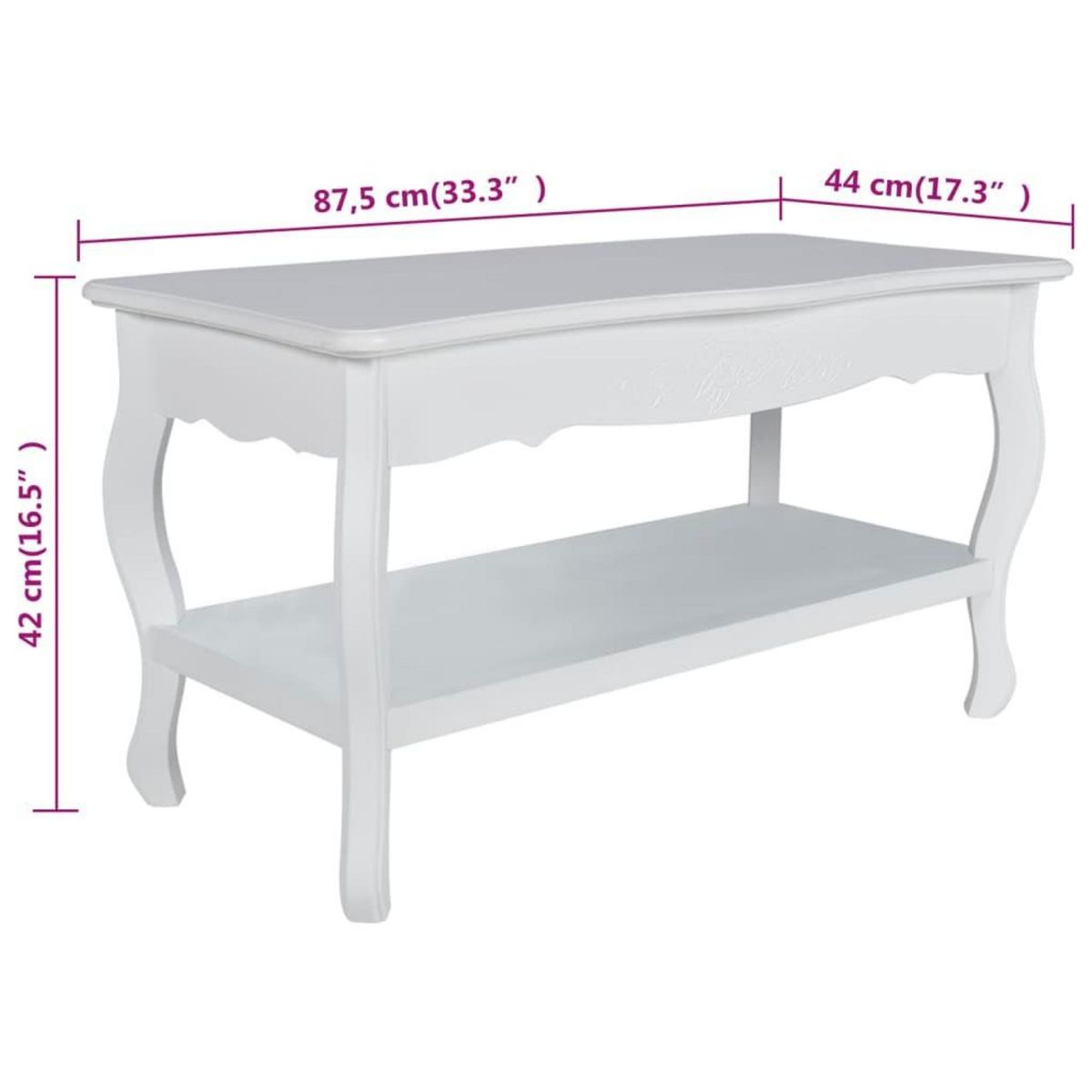 VIDAXL Table basse 2 couches MDF Blanc