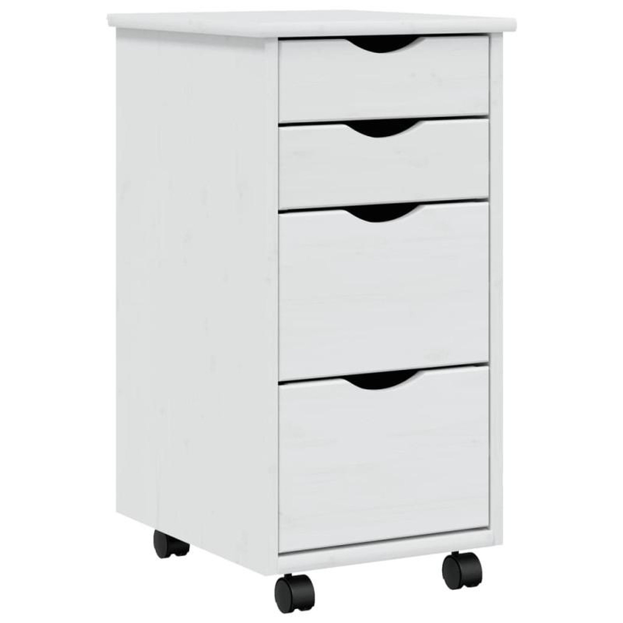 Voir la diapositive 2 : VIDAXL Armoire roulante avec tiroirs MOSS blanc bois de pin solide