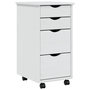 Voir la diapositive 2 : VIDAXL Armoire roulante avec tiroirs MOSS blanc bois de pin solide