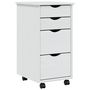 Voir la diapositive 2 : VIDAXL Armoire roulante avec tiroirs MOSS blanc bois de pin solide