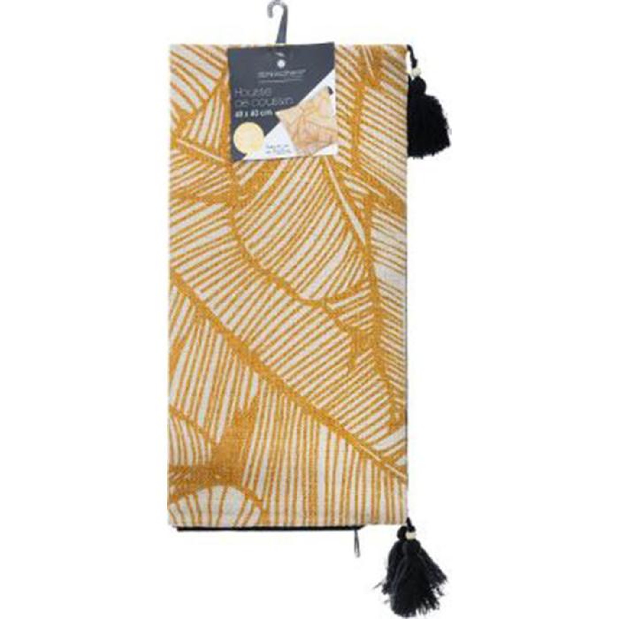 Voir la diapositive 5 : ATMOSPHERA Housse de Coussin Imprimée  Tropique  40x40cm Or