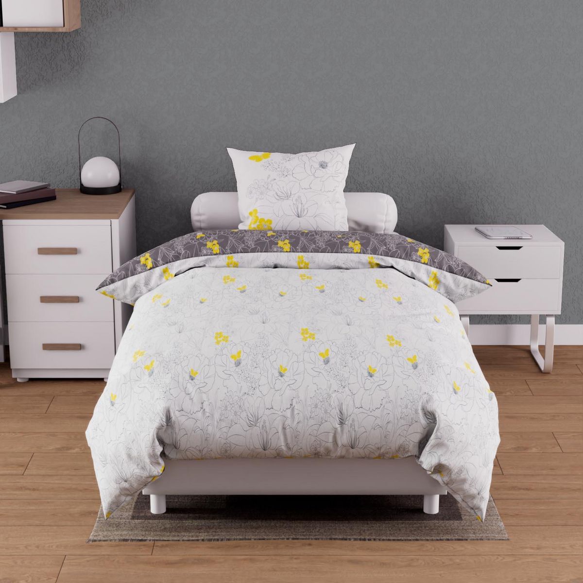 SOLEIL D'OCRE Parure Housse de couette LISA 57 fils/ cm2, par Soleil d'Ocre