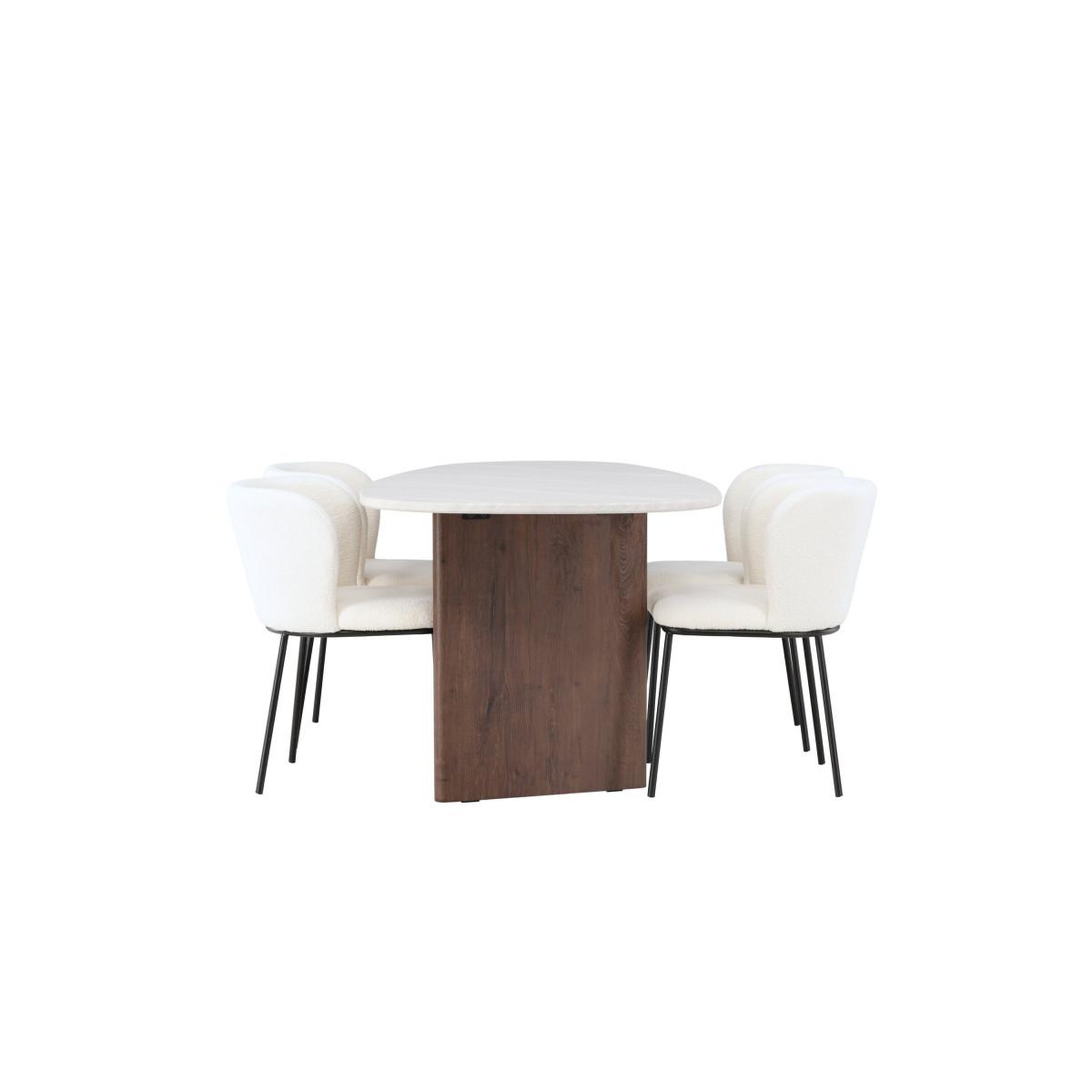 Voir la diapositive 3 : Paris Prix Ensemble table à manger & 4 chaises  gronvik & edina  180cm gris clair & blanc