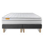Voir la diapositive 5 : SEPTNUITS Matelas + double sommiers gris Memo Luxe Ressorts ensachés + mémoire de forme 5 zones de confort MAXI épaisseur