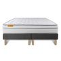 Voir la diapositive 5 : SEPTNUITS Matelas + double sommiers gris Memo Luxe Ressorts ensachés + mémoire de forme 5 zones de confort MAXI épaisseur