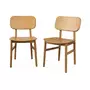 SWEEEK Lot de 2 chaises en bois d'hévéa. forme courbée. finition brossée