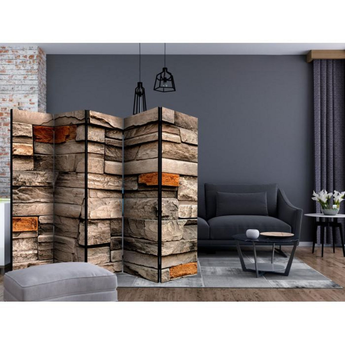 Paris Prix Paravent 5 Volets  Stony Song  172x225cm