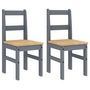 Voir la diapositive 2 : VIDAXL Chaises a manger lot de 2 Panama gris bois massif de pin