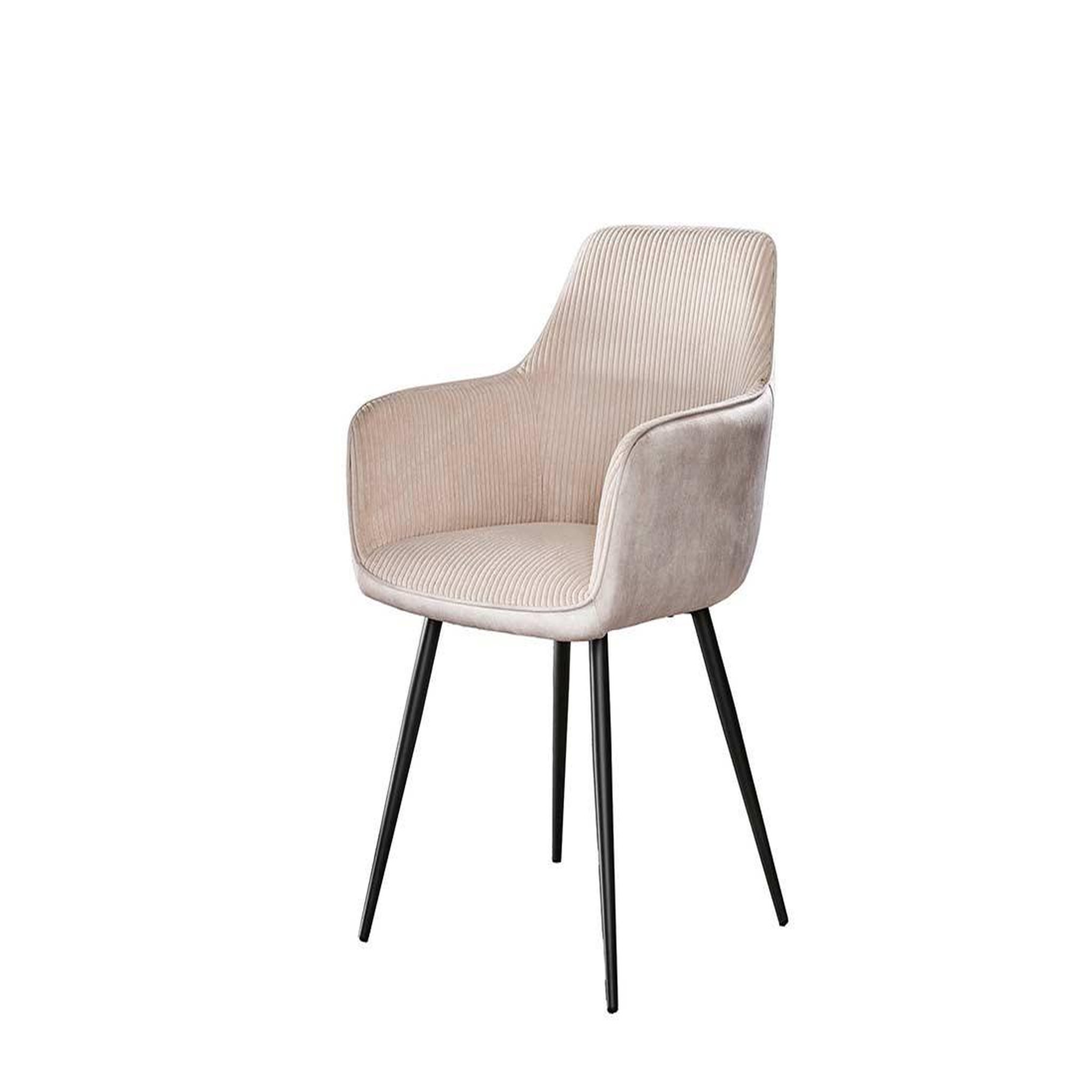 Voir la diapositive 2 : BEST MOBILIER Lormi - lot de 2 fauteuils - en velours côtelé et velours - beige