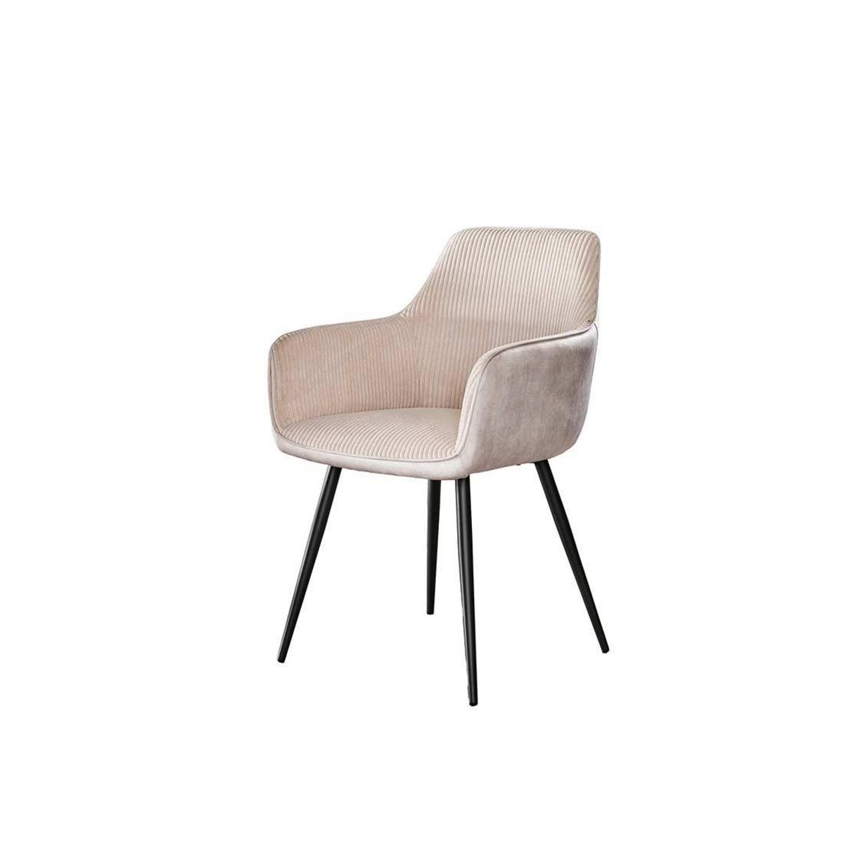 LISA DESIGN Lormi - lot de 2 fauteuils - en velours côtelé et velours - beige