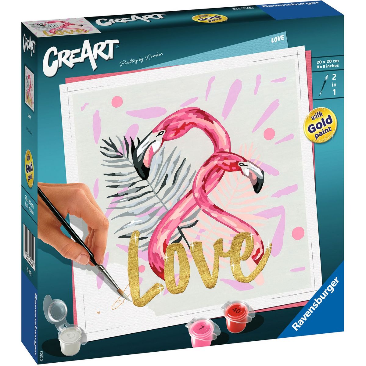 RAVENSBURGER Tableau Love - CreArt - Carré 20x20 cm