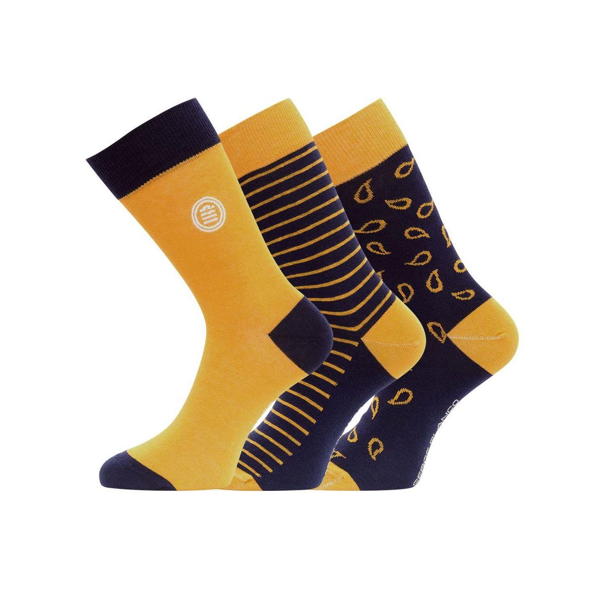 SERGE BLANCO X3 Paires de Chaussettes Jaune/ Homme Serge Blanco CHVX3
