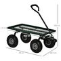 Voir la diapositive 3 : OUTSUNNY Chariot de transport jardin remorque à main charrette à bras 4 roues 94L x 48,5l x 100H cm charge max. 150 Kg métal vert