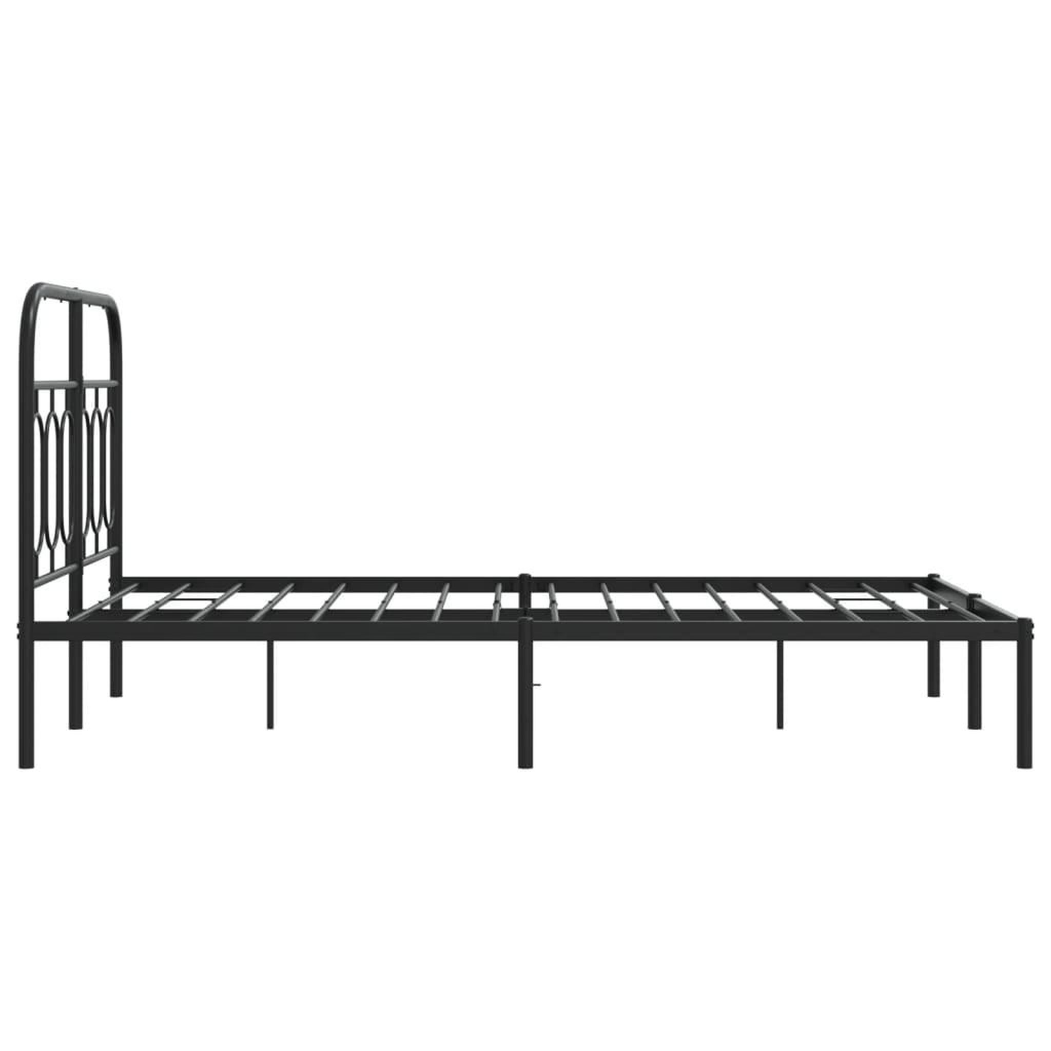 Voir la diapositive 5 : VIDAXL Cadre de lit metal sans matelas avec tete de lit noir 120x190cm