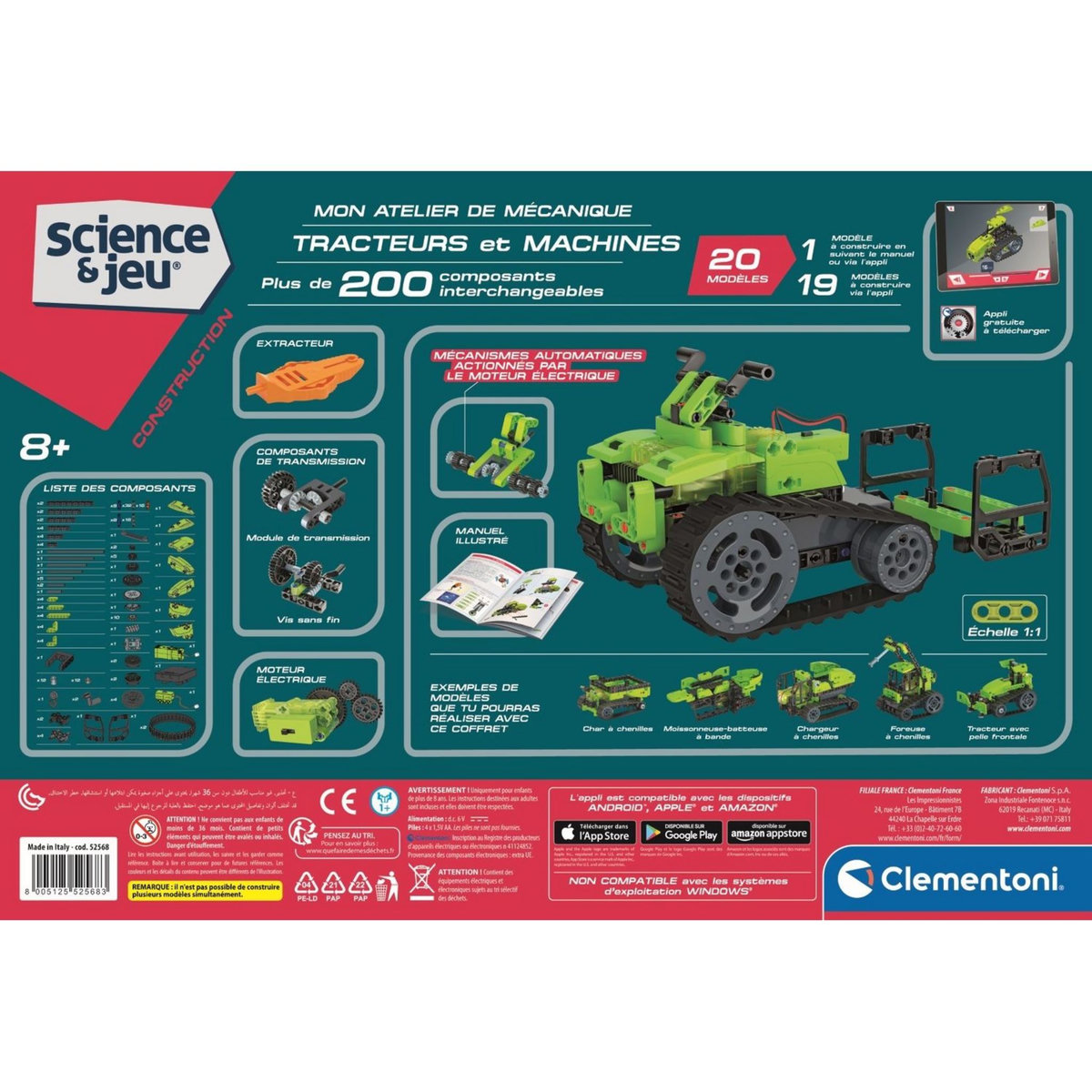 CLEMENTONI Coffret de construction Tracteurs  