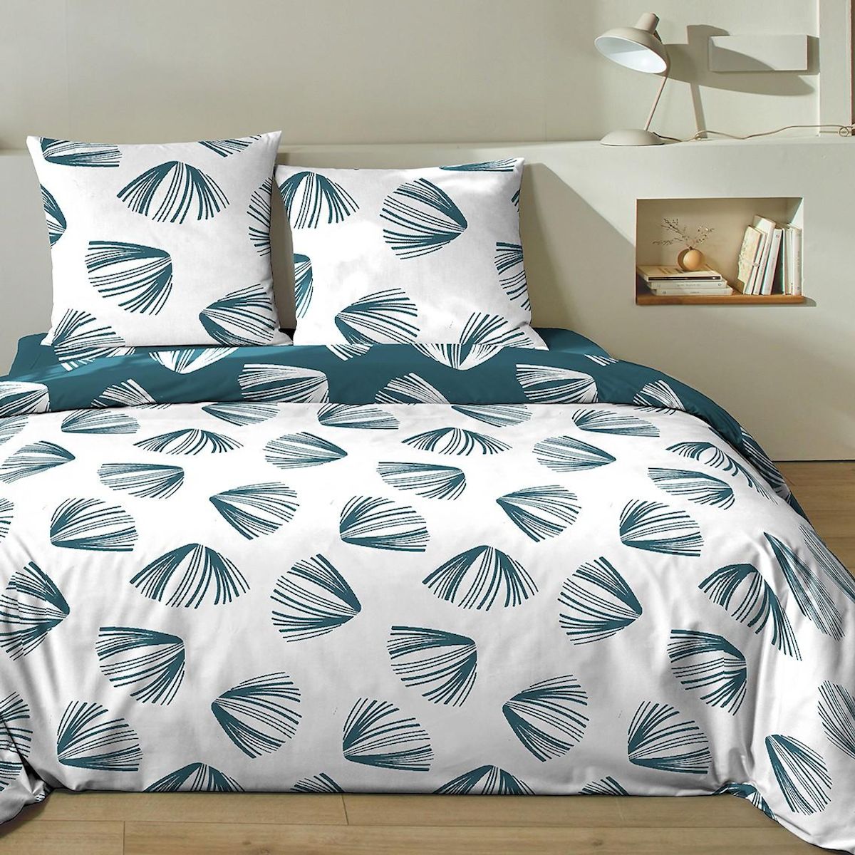 Home collection Parure housse de couette 3 pcs 240x220 cm 100% coton 51 fils cocki