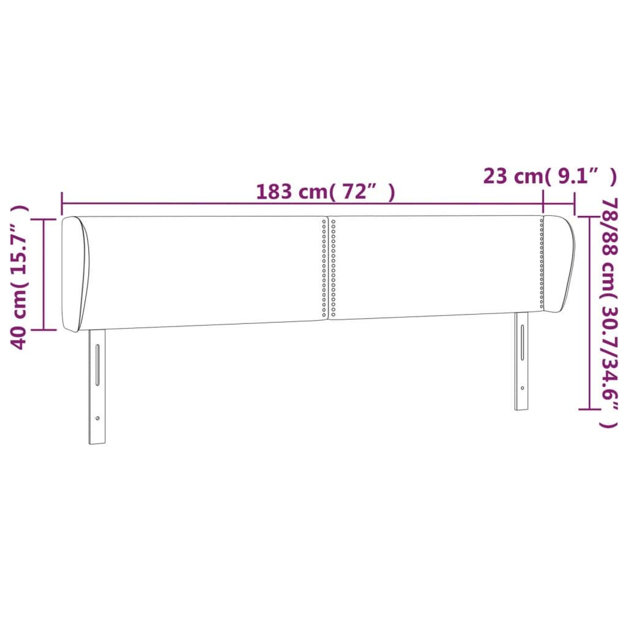 Voir la diapositive 6 : VIDAXL Tete de lit avec oreilles Bleu 147x23x78/88 cm Tissu