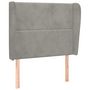 Voir la diapositive 2 : VIDAXL Tete de lit avec oreilles Gris clair 93x23x118/128 cm Velours