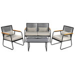 SUNNYDAYS Salon de jardin Capri en résine et métal - 4 places