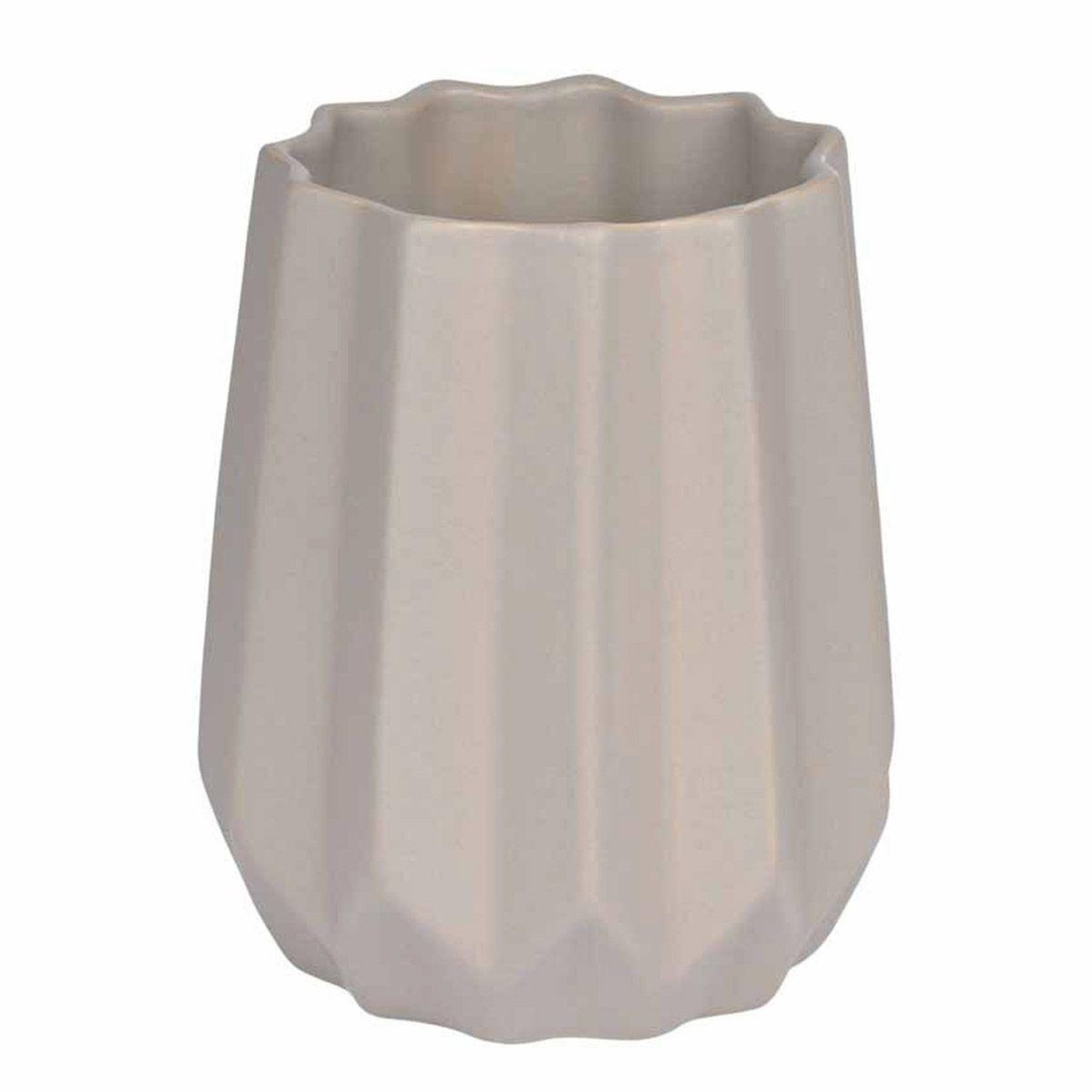 HOMEA Vase Déco en Céramique  Origami  15cm Taupe