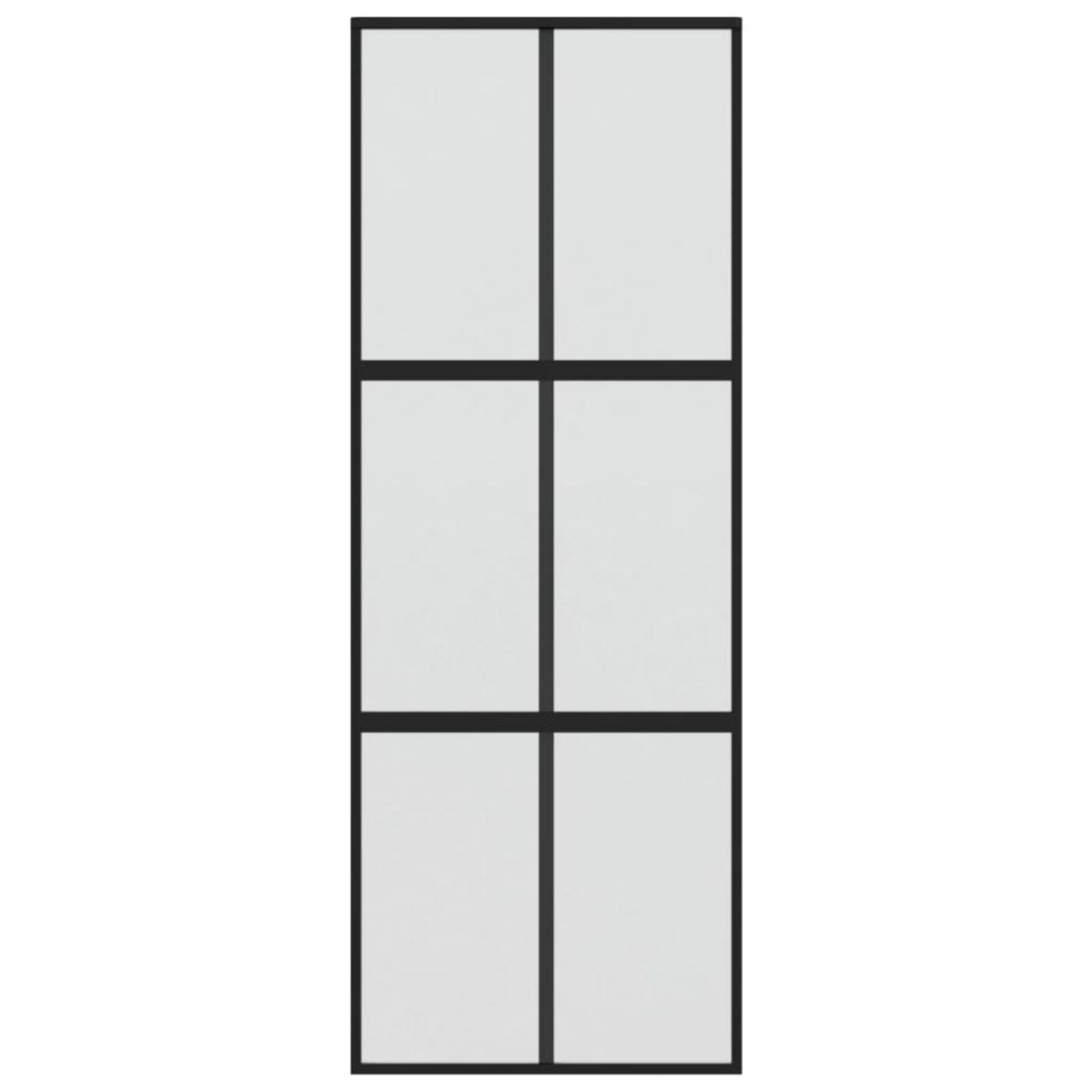 VIDAXL Porte coulissante noir 76x205 cm verre trempe aluminium