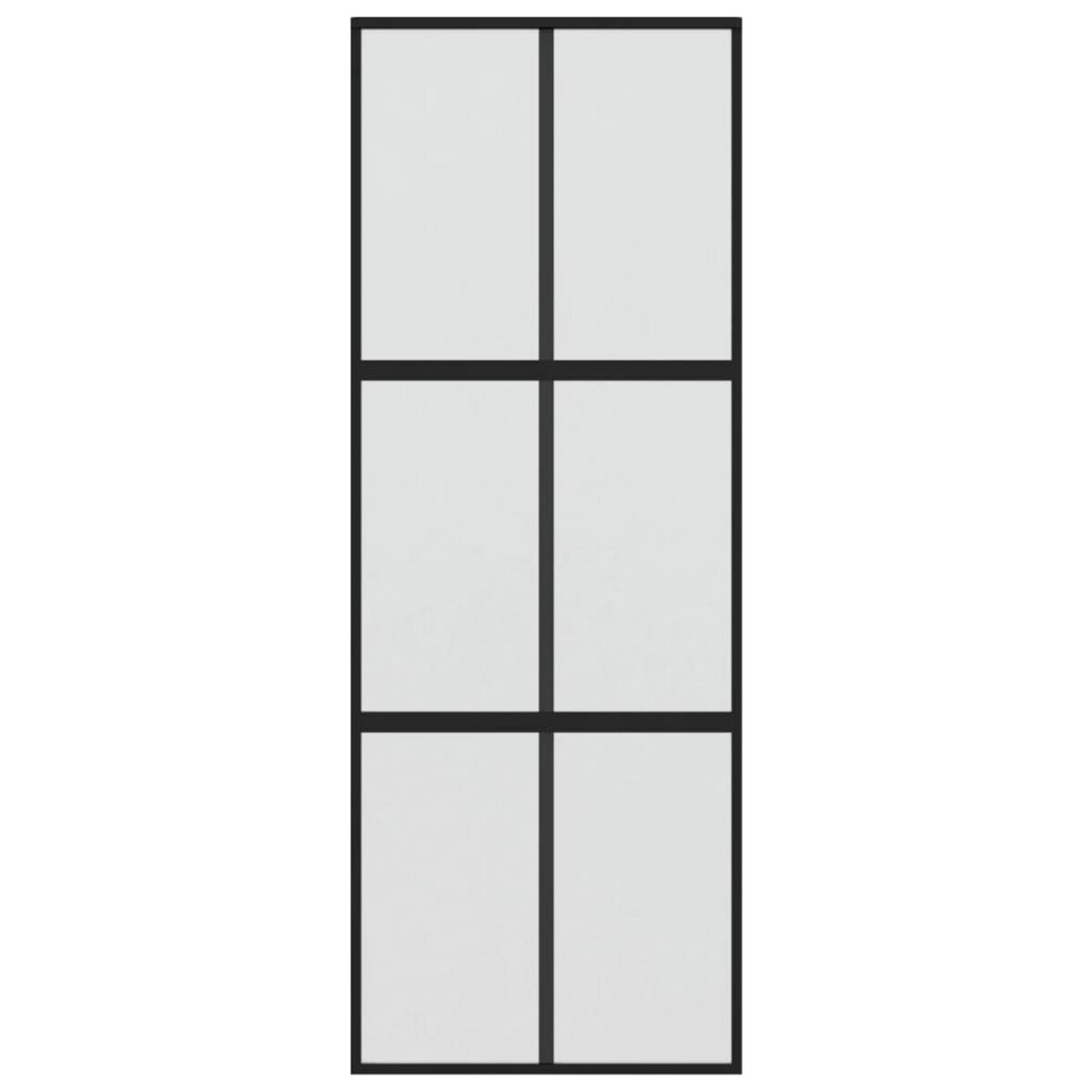 VIDAXL Porte coulissante noir 76x205 cm verre trempe aluminium