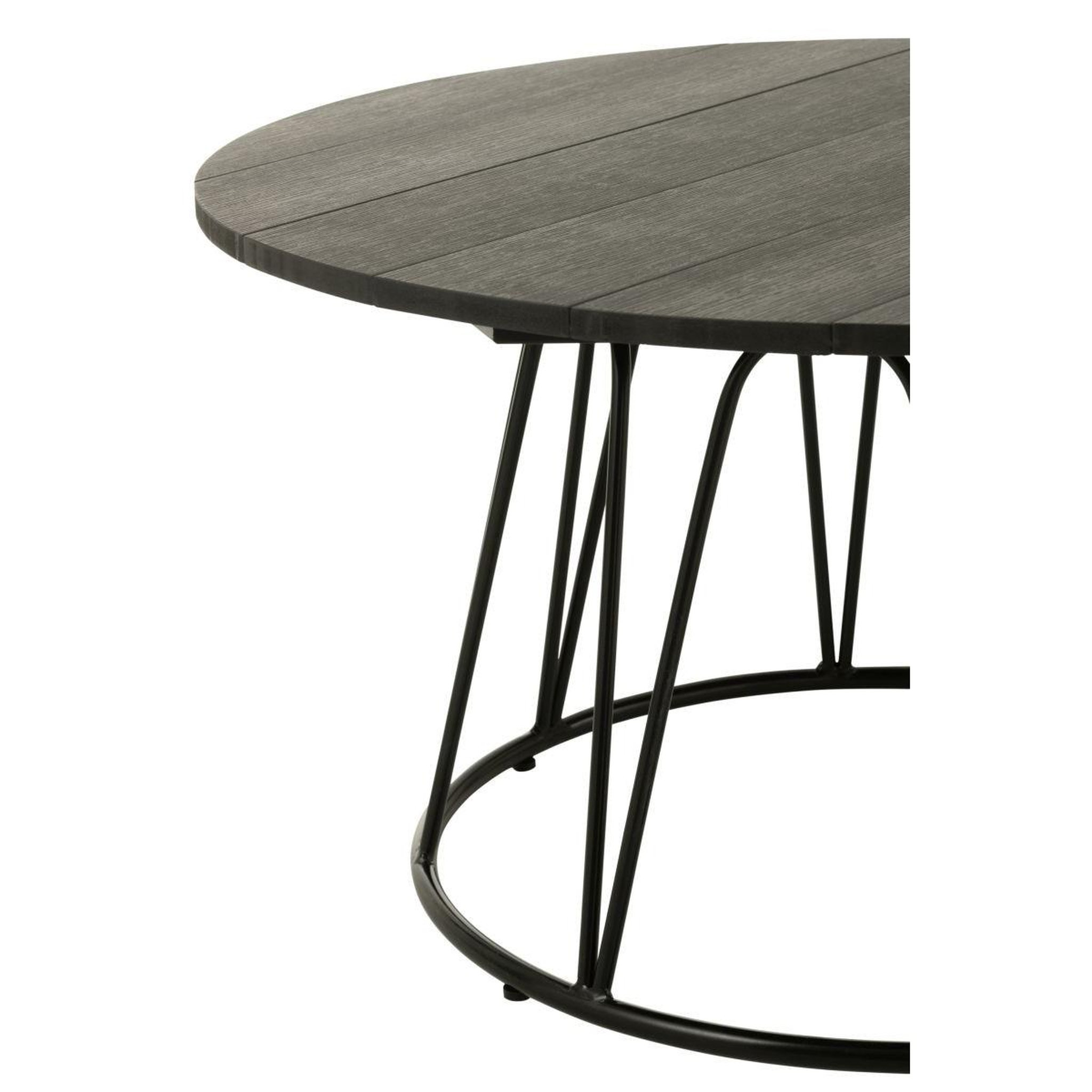 Voir la diapositive 2 : J-LINE Table basse en métal  poa  80cm noir