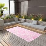 VIDAXL Tapis d'exterieur ARAKIL rose 120x180 cm PP