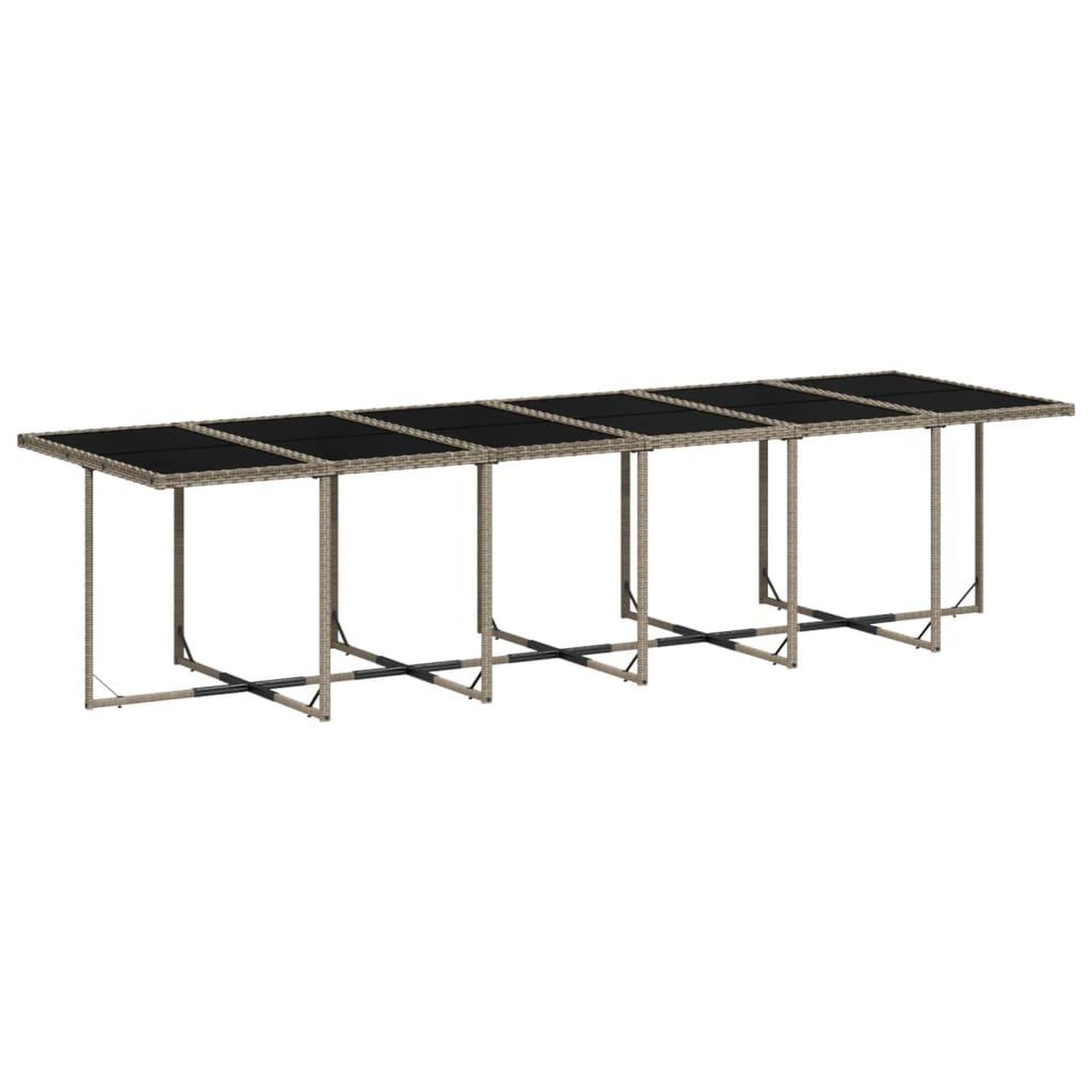 Voir la diapositive 4 : VIDAXL Ensemble a manger de jardin coussins 13 pcs gris resine tressee