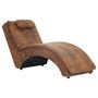 Voir la diapositive 2 : VIDAXL Chaise longue de massage avec oreiller Marron Similicuir daim