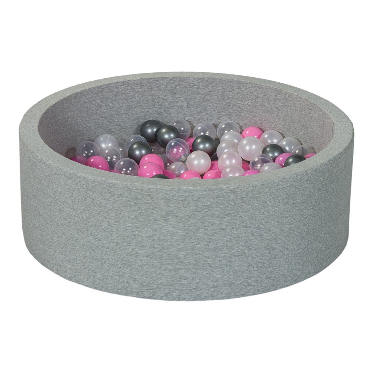  Piscine à balles Aire de jeu + 150 balles perle, transparent, rose clair, argent