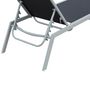 Voir la diapositive 6 : OUTSUNNY Bain de soleil transat - chaise longue - design contemporain - dossier inclinable multi-positions - métal époxy textilène noir - dim. 170 x 58 x 97 cm