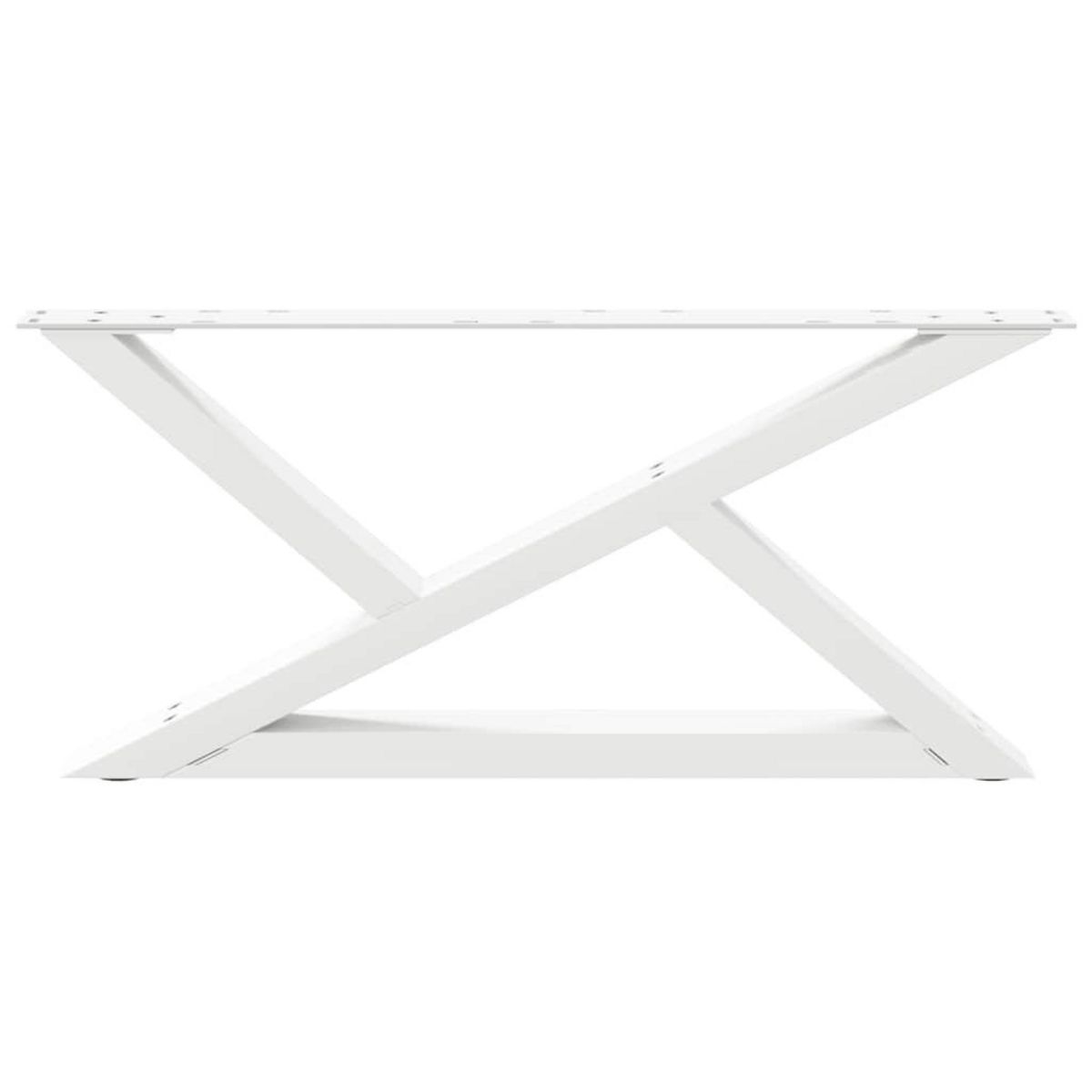 VIDAXL Pieds de table basse 2 pcs blanc 70x(30-31,3) cm acier