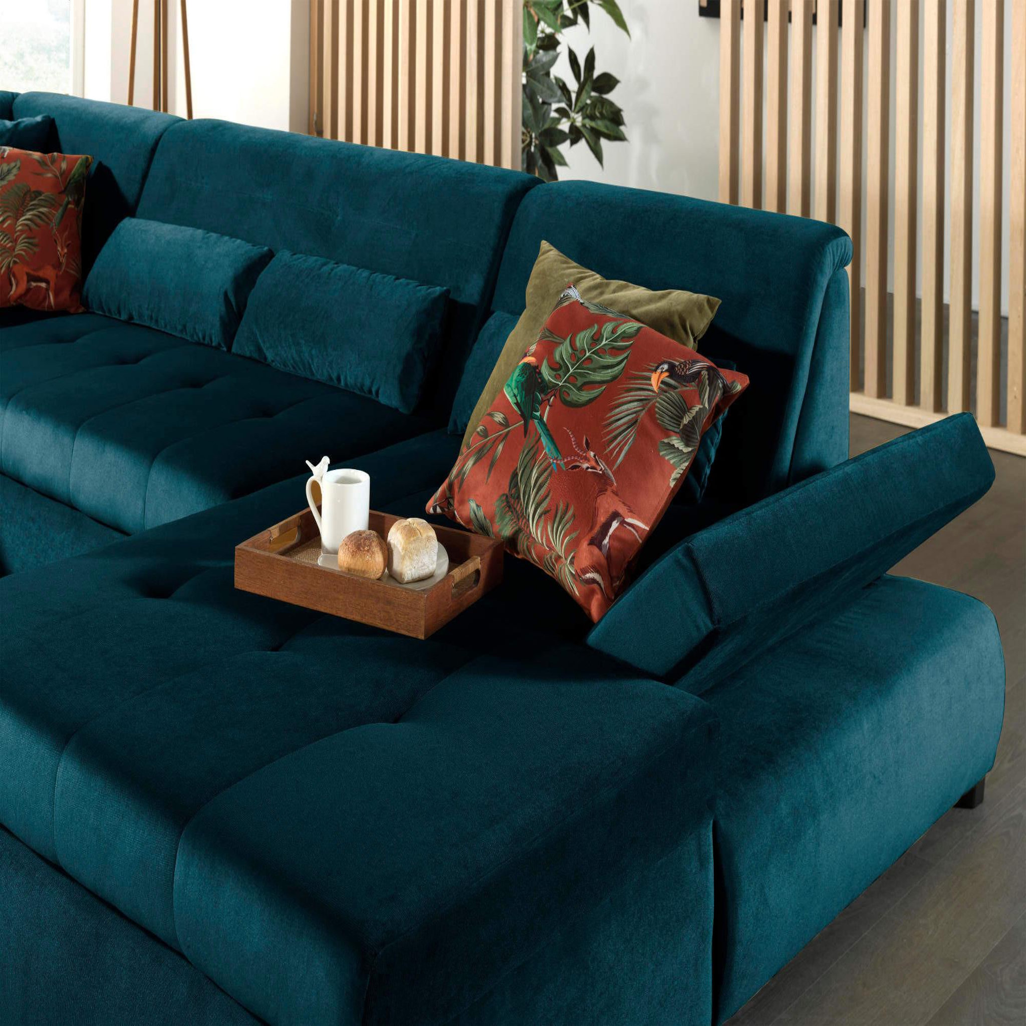 Voir la diapositive 3 : LISA DESIGN Vermont - canapé panoramique d'angle gauche - 7 places - xxl - en velours