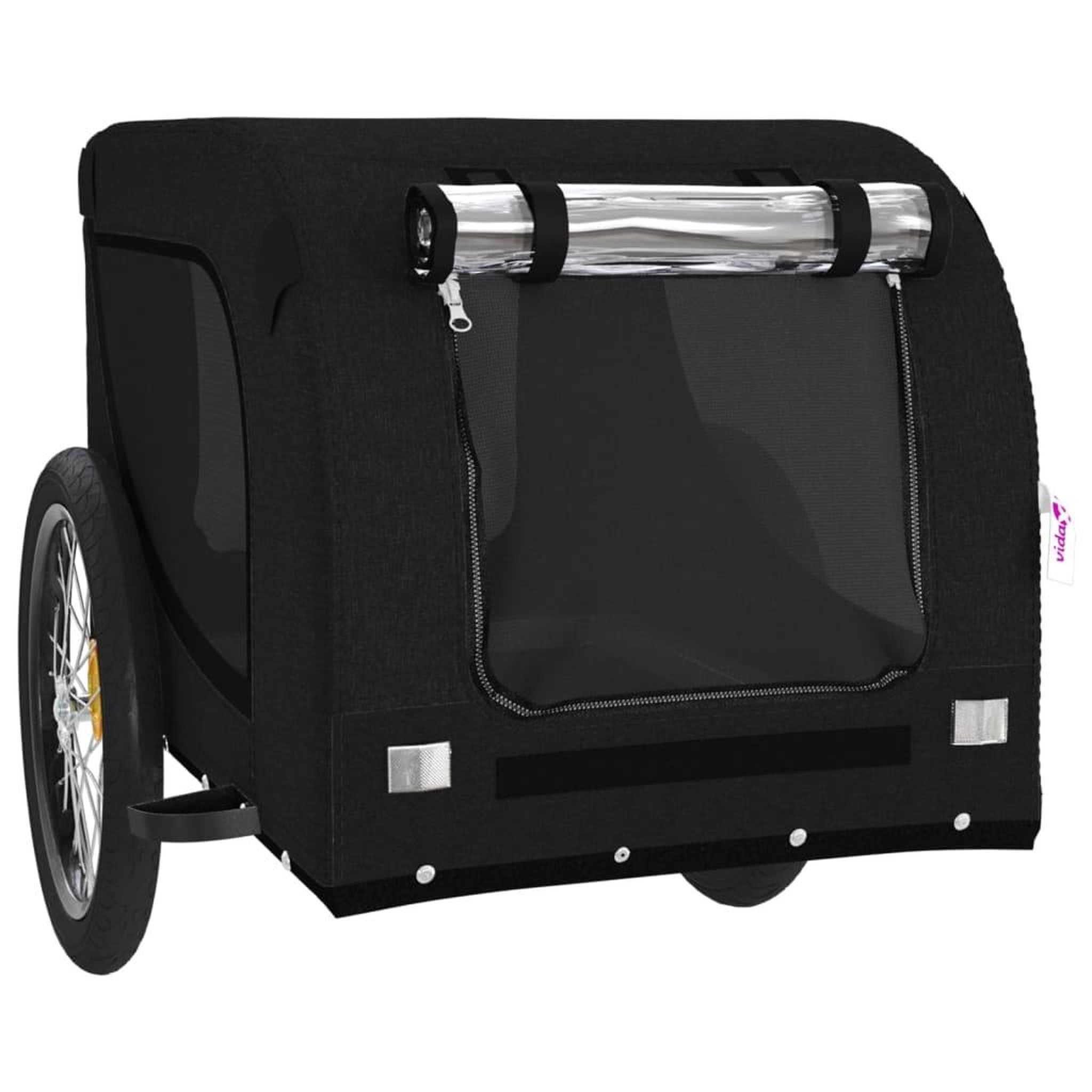 Voir la diapositive 4 : VIDAXL Remorque de velo pour animaux de compagnie noir