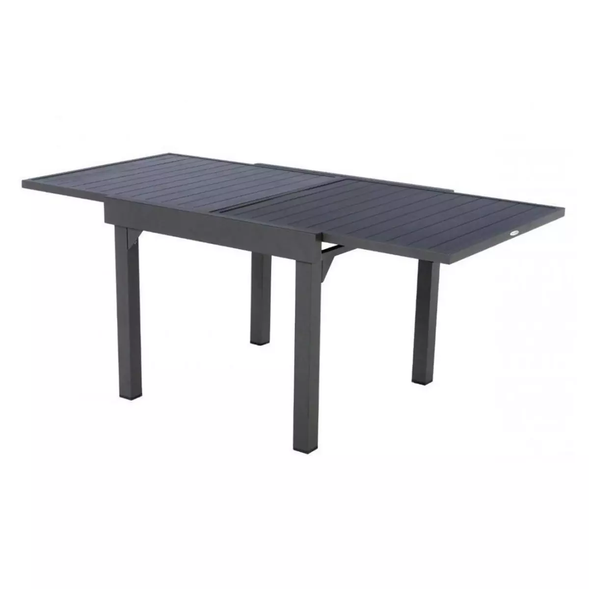 HESPERIDE Table extensible carrée alu Piazza 4/8 places Graphite - Hespéride