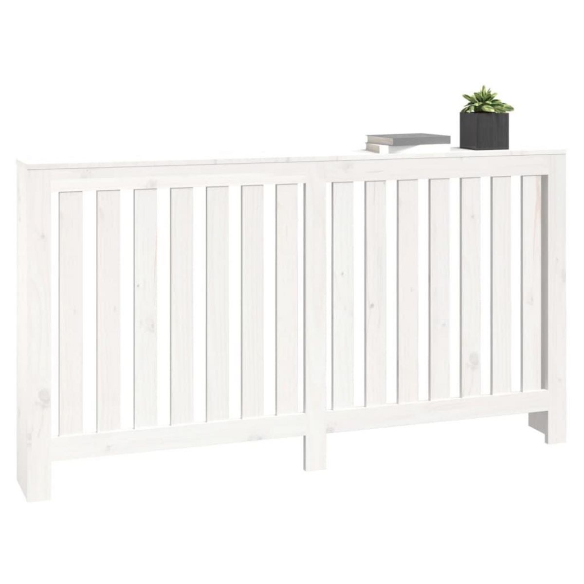 VIDAXL Cache-radiateur Blanc 153x19x84 cm Bois massif de pin