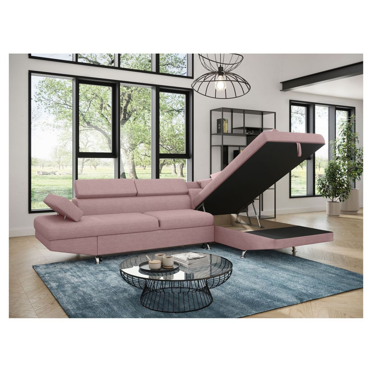 Canapé d'angle droit convertible 4 à 5 places CHICAGO