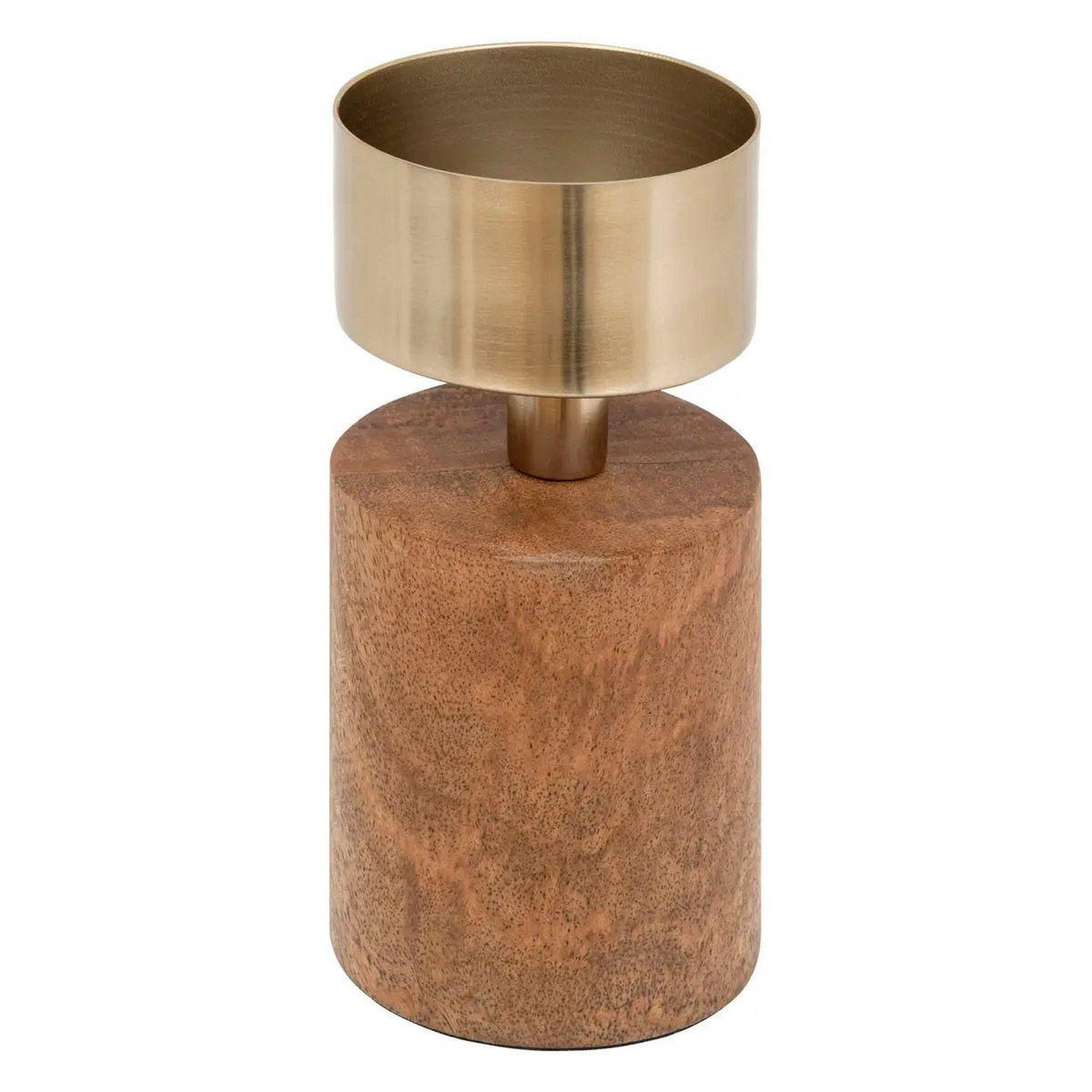 Voir la diapositive 3 : ATMOSPHERA Lot de 2 bougeoirs  tropical  22cm marron