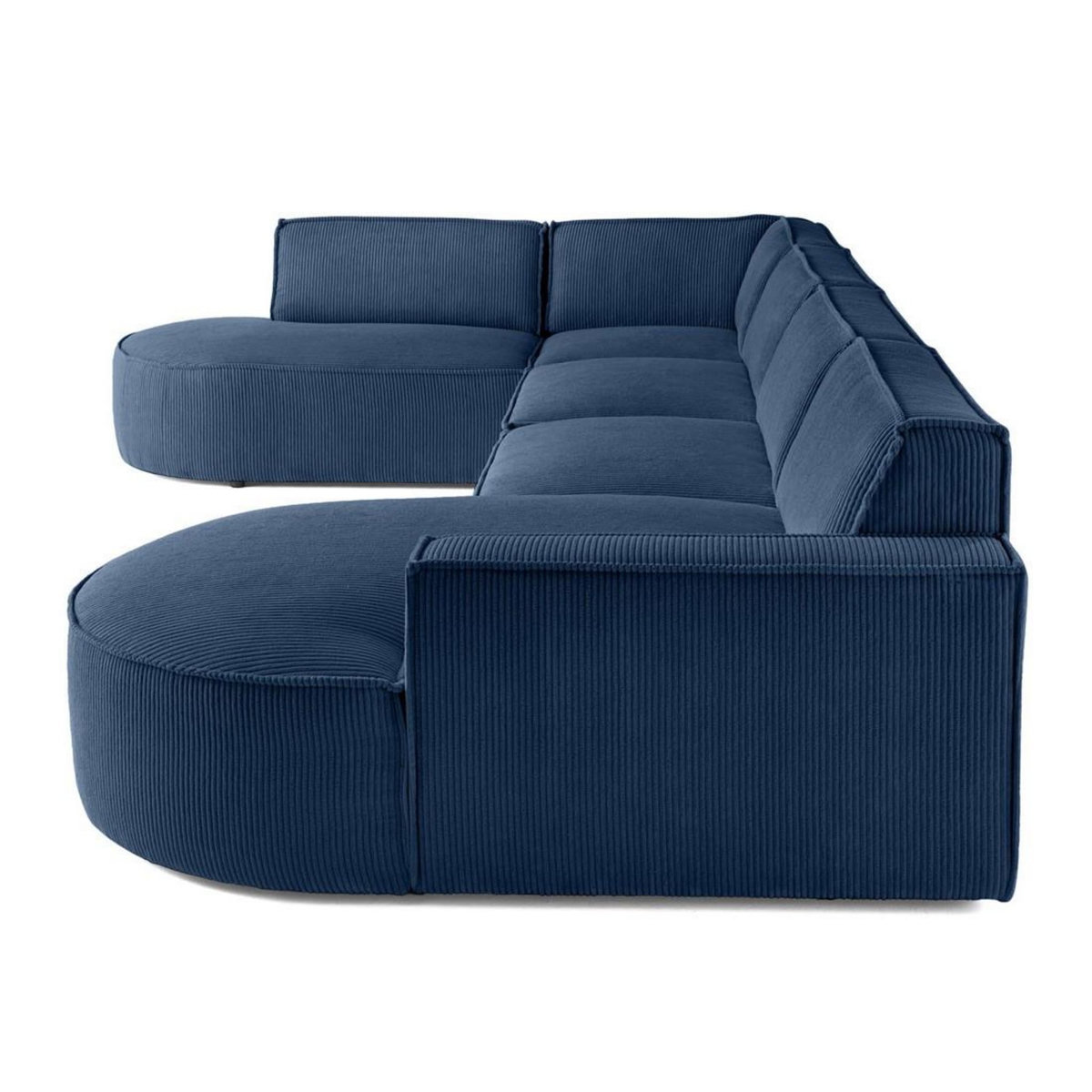 LISA DESIGN Spiaggia - canapé panoramique d'angle gauche - 7 places - en velours côtelé