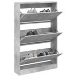 VIDAXL Armoire a chaussures gris beton 80x21x125,5cm bois d'ingenierie