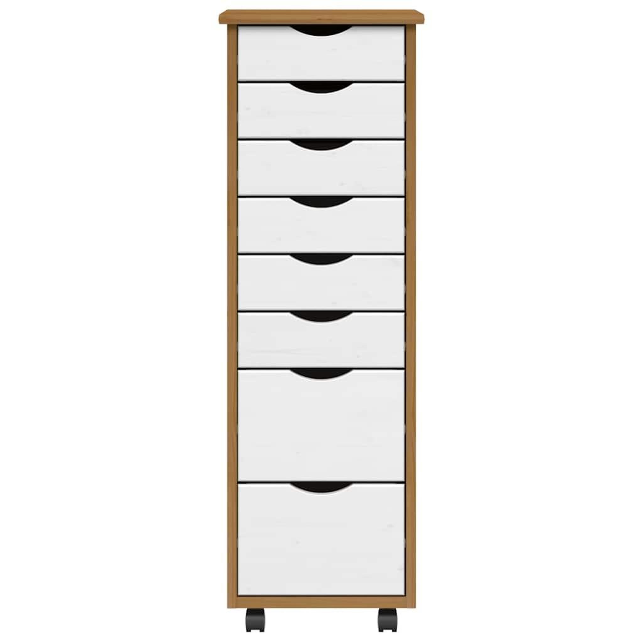 Voir la diapositive 3 : VIDAXL Armoire roulante avec tiroirs MOSS bois de pin marron miel