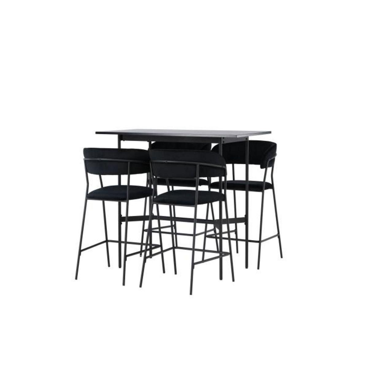 Paris Prix Ensemble Table de Bar & 4 Chaises  Rax & Lui  120cm Noir