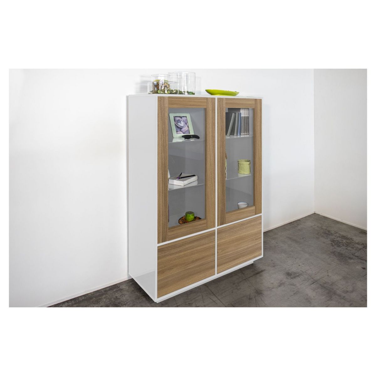 Vitrine moderne 4 portes 100 cm LUCERA
