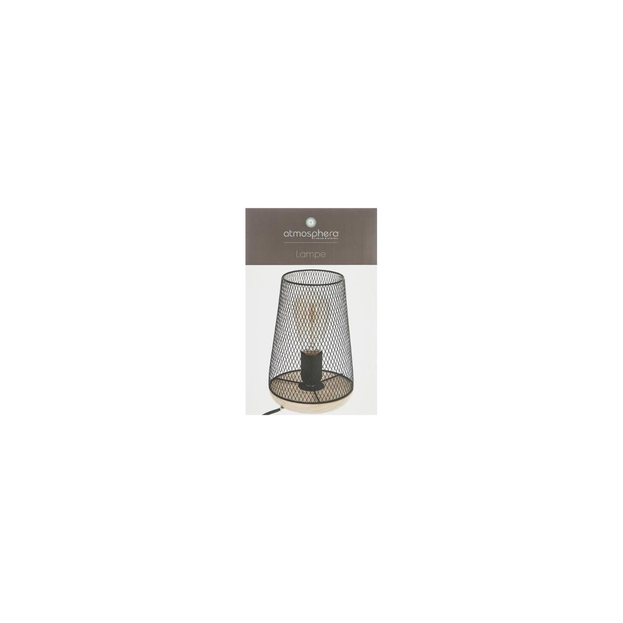 Voir la diapositive 4 : ATMOSPHERA Lampe en métal & bois  industriel  23cm noir