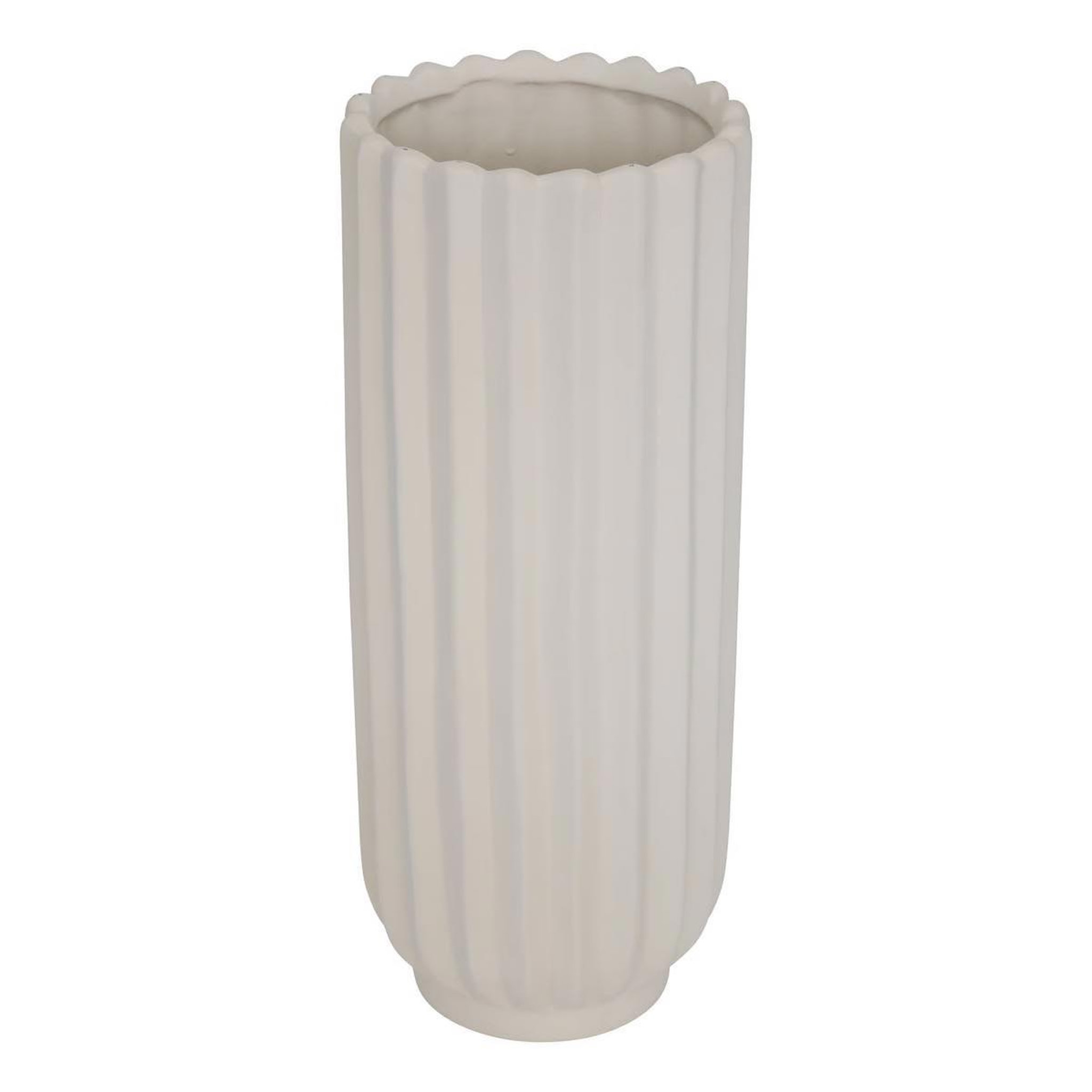 ATMOSPHERA Vase en Céramique Strié  Fernan  36,5cm Blanc